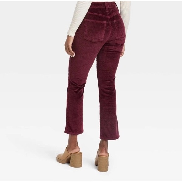 Universal Thread Women's Size 16R High-Rise Corduroy Ankle Bootcut Corduroy Pink - Picture 3 of 16